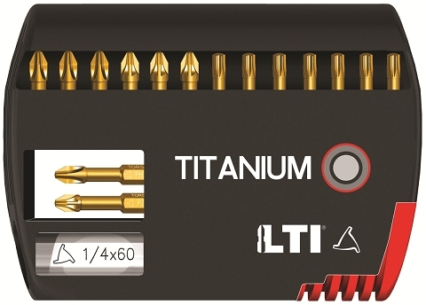 LTI SET 15 INSERTI TITANIO 1/4X25-50 C/PORTAINS.