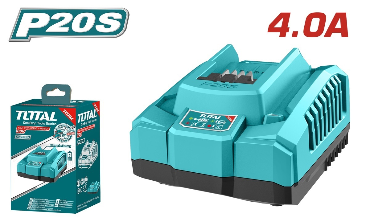 TOTAL TFCLI20411E CARICABATTERIE RAPIDO 20V-4Ah