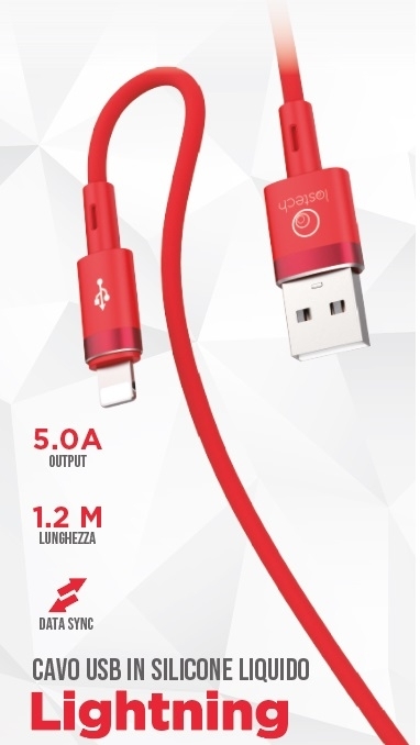 LS-C74 CAVO SILICONE 5.0A M.1,2 USB / LIGHTNING