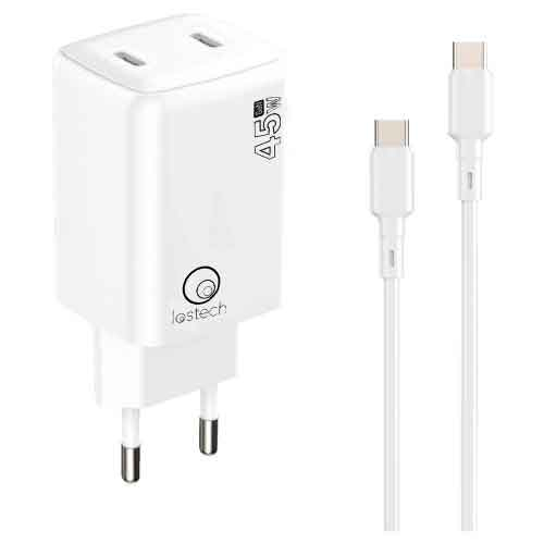 LS-NC13W CARICATORE RAPIDO 45W 2 USB-C CAVO M.1,5 BIANCO