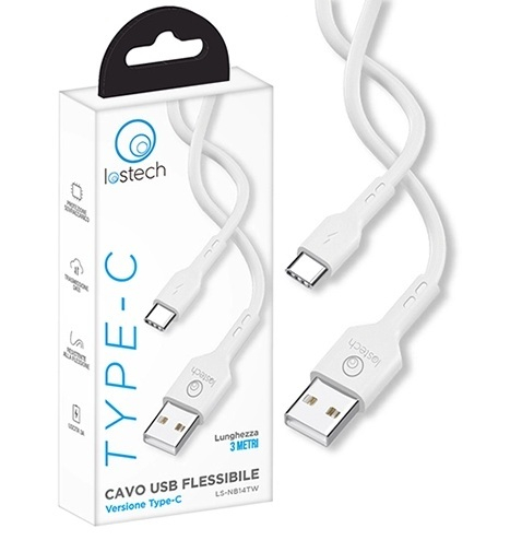 LS-NB14TW CAVO FLESSIBILE 3A M.3 USB / TYPE-C BIA.