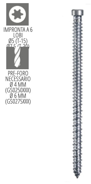 VITI X CALCESTRUZZO TC TORX T30 ZB 7,5X110