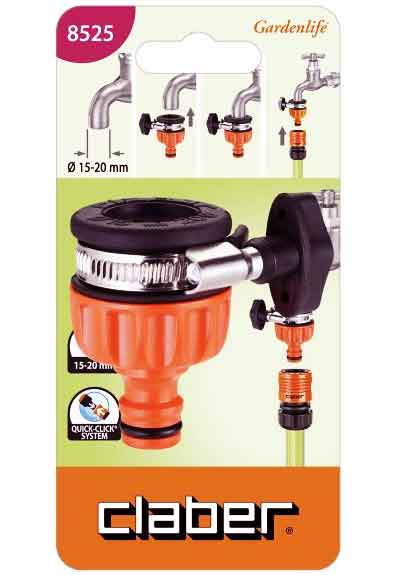 CLABER 8525 PRESA RUBIN.LISCIO D.15-20 C/FASC.INOX