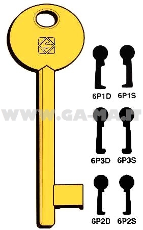 CHIAVI PASSEPARTOUT 6P3D (LUNGA) OTTONE