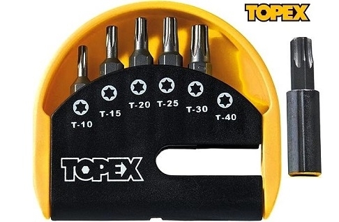 TOPEX 39D351 SET 6 INSERTI TORX T10-40+PORTAINS.